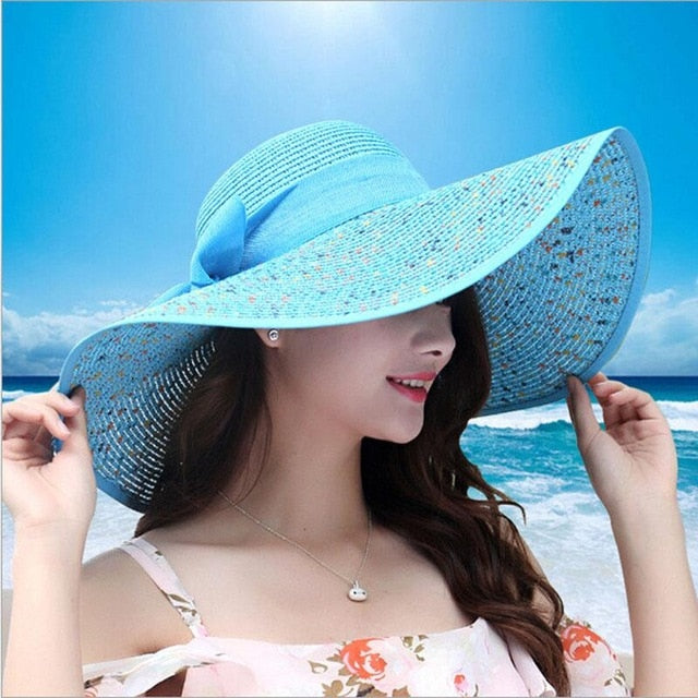 foldable summer bowknot hat