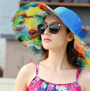 foldable colored summer hat