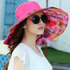 foldable colored summer hat