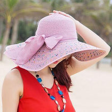 Load image into Gallery viewer, summer bow straw hat