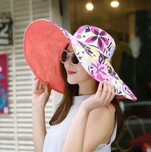 Load image into Gallery viewer, foldable flower colored summer hat