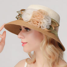 Load image into Gallery viewer, flower summer straw hat