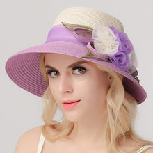Load image into Gallery viewer, flower summer straw hat