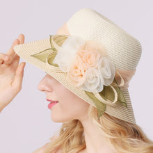 Load image into Gallery viewer, flower summer straw hat