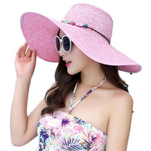 Load image into Gallery viewer, foldable summer straw hat