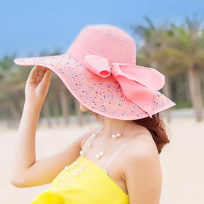 foldable bowknot summer hat