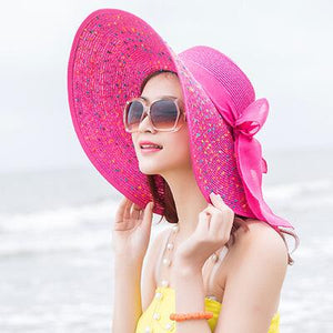 foldable bowknot summer hat