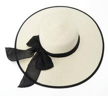 Load image into Gallery viewer, bow straw summer hat