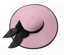 Load image into Gallery viewer, bow straw summer hat