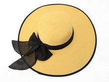Load image into Gallery viewer, bow straw summer hat