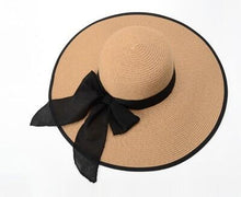 Load image into Gallery viewer, bow straw summer hat