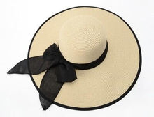 Load image into Gallery viewer, bow straw summer hat
