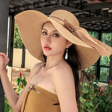 Load image into Gallery viewer, bow summer straw hat