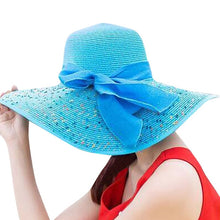 Load image into Gallery viewer, summer bow straw hat