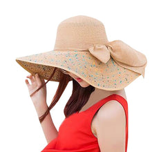 Load image into Gallery viewer, summer bow straw hat