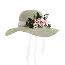 Load image into Gallery viewer, flower summer straw hat