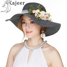 Load image into Gallery viewer, flower summer straw hat