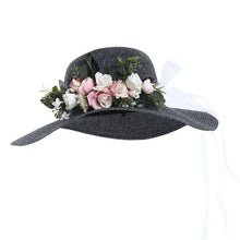 Load image into Gallery viewer, flower summer straw hat
