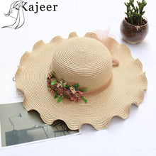 Load image into Gallery viewer, summer flowers straw hat
