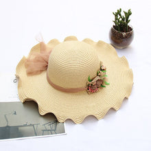 Load image into Gallery viewer, summer flowers straw hat