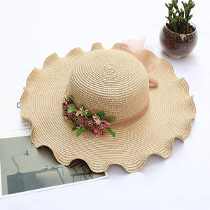 summer flowers straw hat