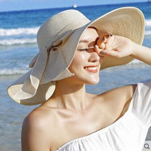 Load image into Gallery viewer, summer bow straw hat