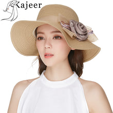 Load image into Gallery viewer, flowers summer straw hat