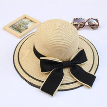 Load image into Gallery viewer, bow summer straw hat