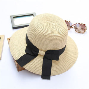 bow summer straw hat