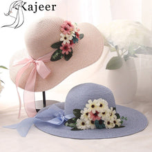 Load image into Gallery viewer, flowers summer straw hat