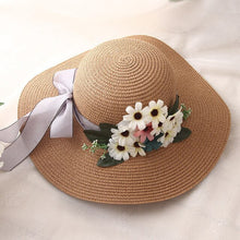 Load image into Gallery viewer, flowers summer straw hat