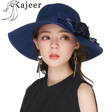 Load image into Gallery viewer, flower summer straw hat